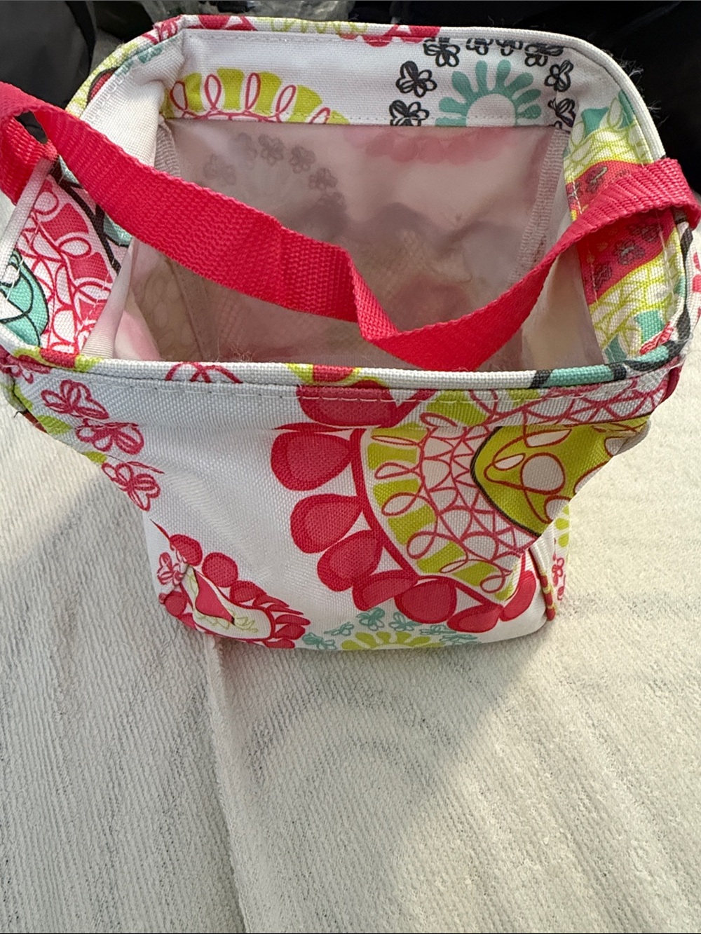 Thirty-One Littles Carry All Caddy Tote Citrus Medallion Small Tote Carrier 6x6"